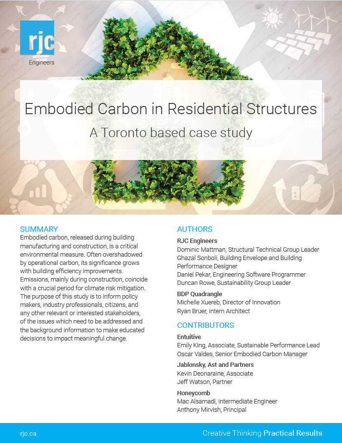 Embodied Carbon in Residential Structures A Toronto based case study
